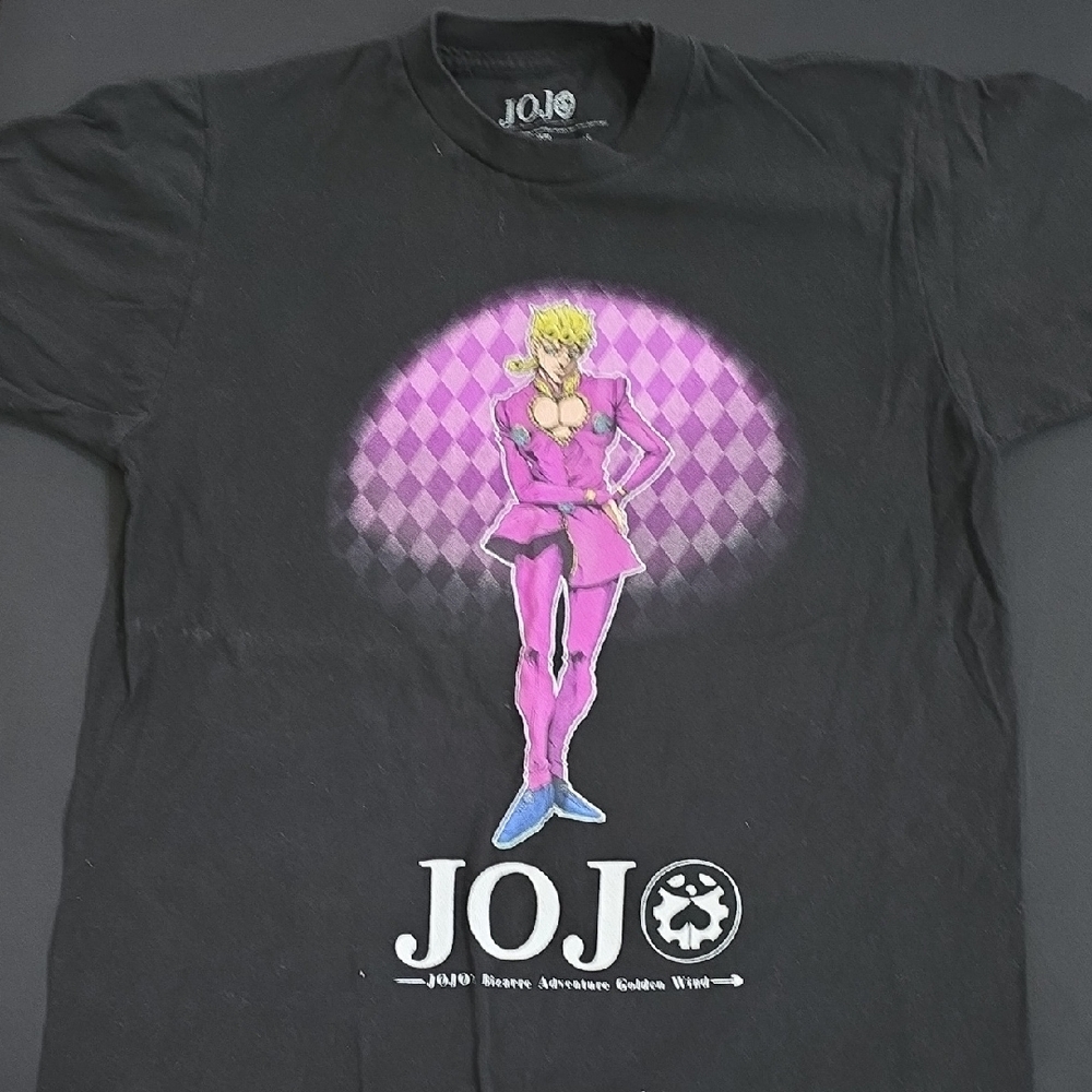 Men's ANIME JOJO Black Tee with Purple Character Design